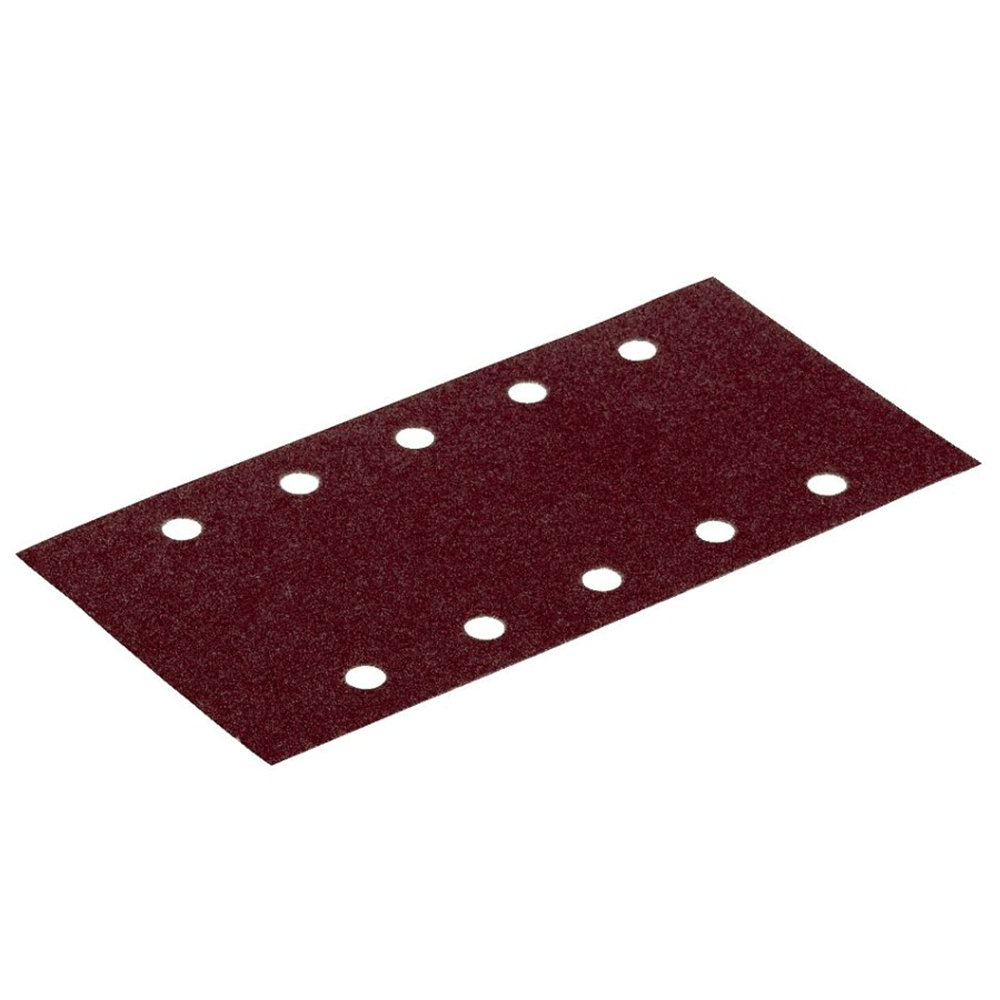 228mm x 115mm 120 Grit 10 Holes Abrasive Rubin 2 Sanding Sheet, Aluminum Oxide (50/Pack)