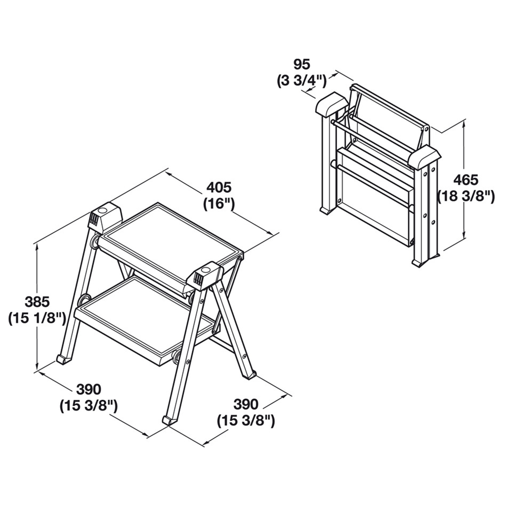 Stepfix Folding Step Stool, White
