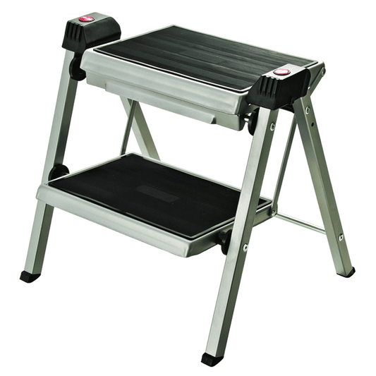 Stepfix Folding Step Stool, Silver/Black