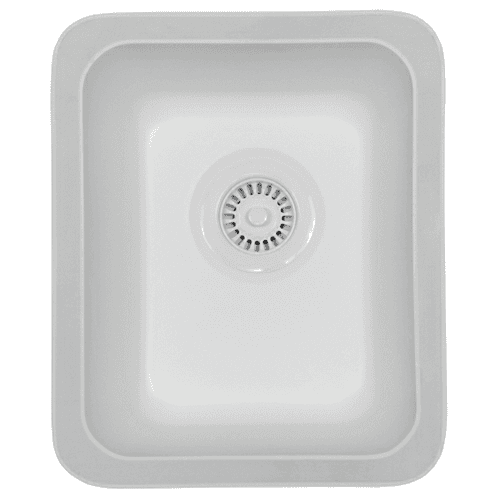 A-315 Acrylic Undermount Single Bowl Bar/Prep Sink, 14" x 17" x 6", White