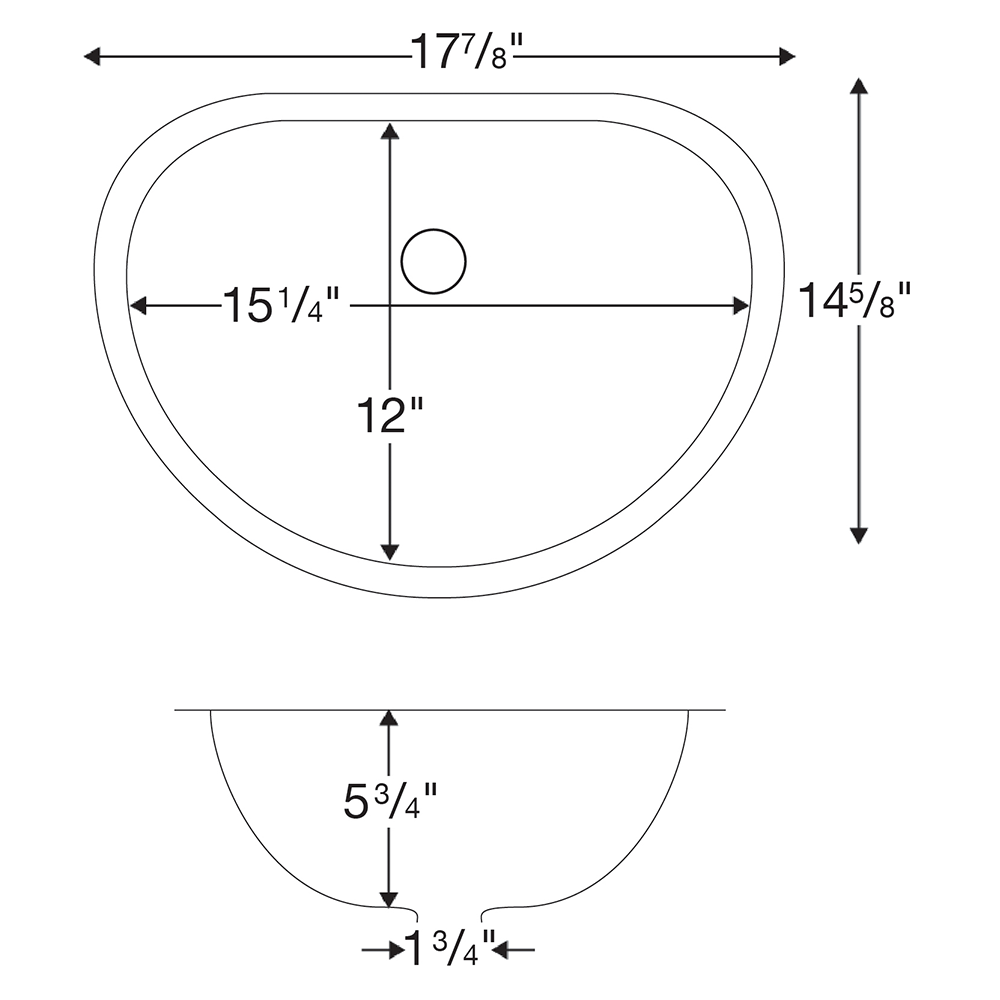 Edge 300 Stainless Steel Under Mount 18G Single Bowl Vanity Sink, 17-7/8" x 14-5/8" x 5-3/4"