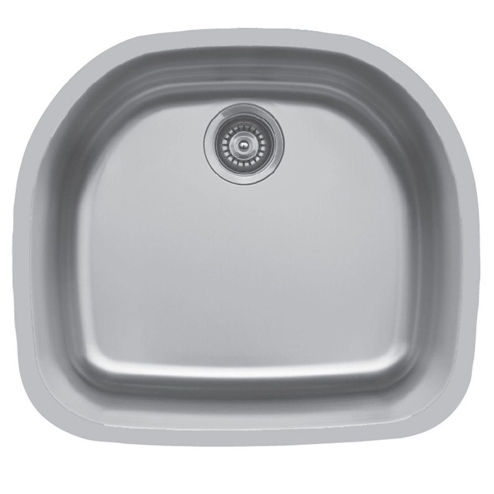 Edge 300 Stainless Steel Under Mount 18G Single Bowl Kitchen Sink, 23-3/8" x 21-1/8" x 9"
