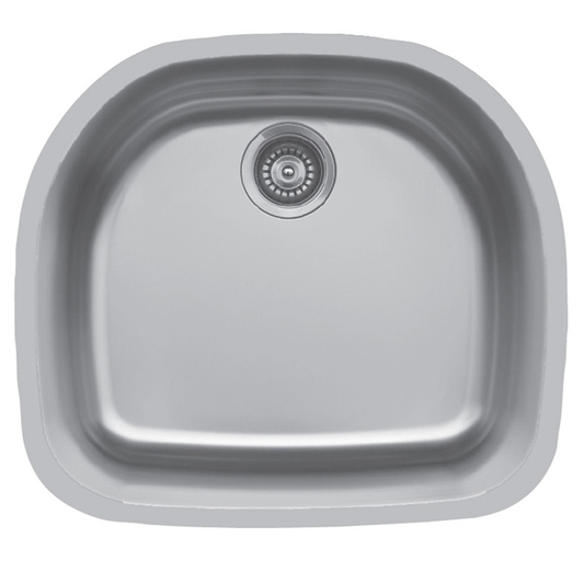 Edge 300 Stainless Steel Under Mount 18G Single Bowl Kitchen Sink, 23-3/8" x 21-1/8" x 9"