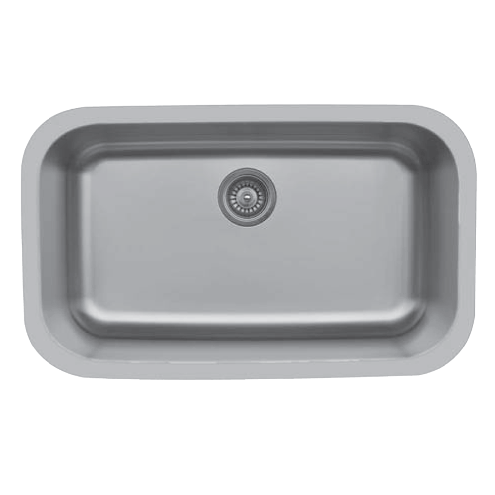 Edge 300 Stainless Steel Under Mount 18G Single Bowl Kitchen Sink, 30-3/4" x 18-7/8" x 9"