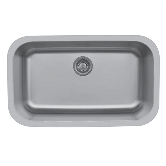Edge 300 Stainless Steel Under Mount 18G Single Bowl Kitchen Sink, 30-3/4" x 18-7/8" x 9"