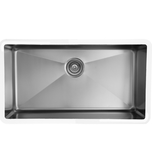 Edge 400 Stainless Steel Under Mount 18G Single Bowl Kitchen Sink, 32" x 18-1/4" x 9"