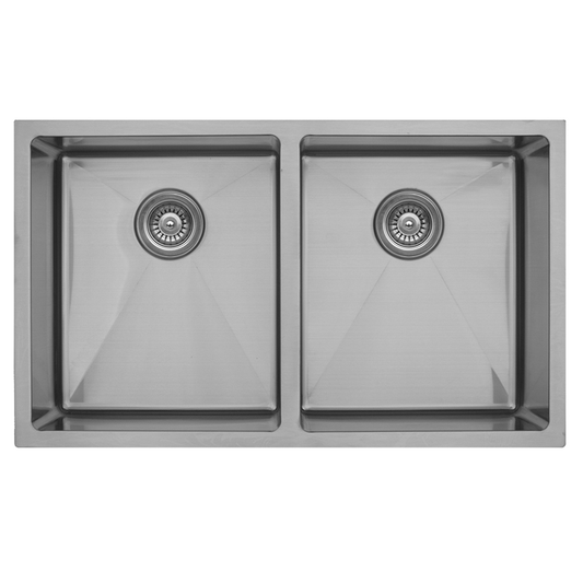 EL-76 Stainless Steel Under Mount 16G Double Bowl Kitchen Sink, 32" x 19" x 10"