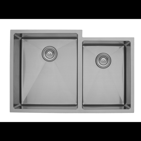 EL-78R Stainless Steel Under Mount 16G Double Bowl Kitchen Sink, 33" x 20" x 10"