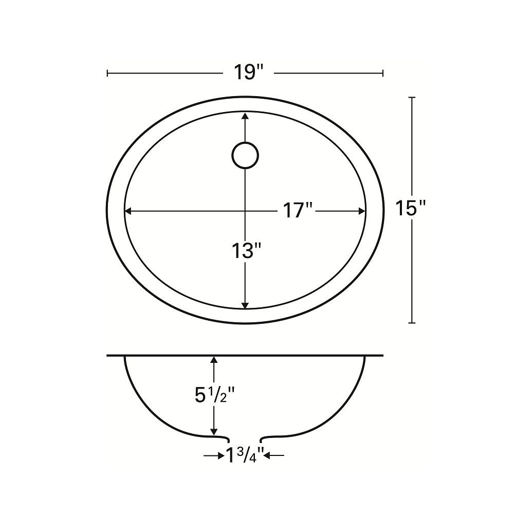Q-306 Quartz Undermount Single Bowl Vanity Sink, 19" x 15" x 5-1/2", Bisque
