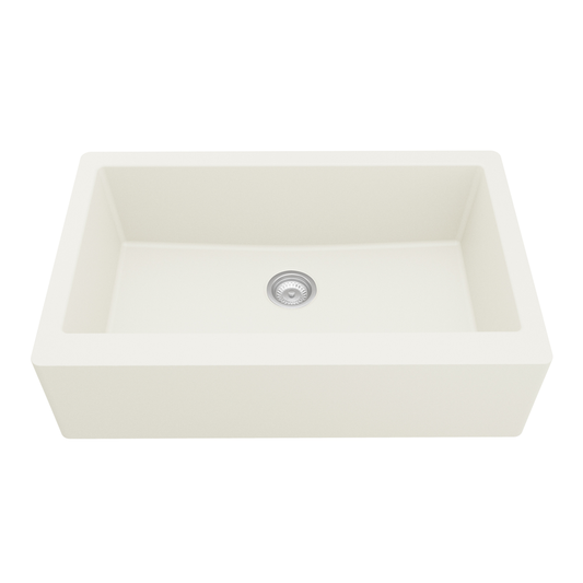 QA-740 Quartz Undermount Extra Large Single Bowl Kitchen Sink, 34" x 21-1/4" x 9", White