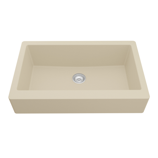 QAR-740 Quartz Undermount Extra Large Single Bowl Kitchen Sink, 34" x 21-1/4" x 9", Bisque