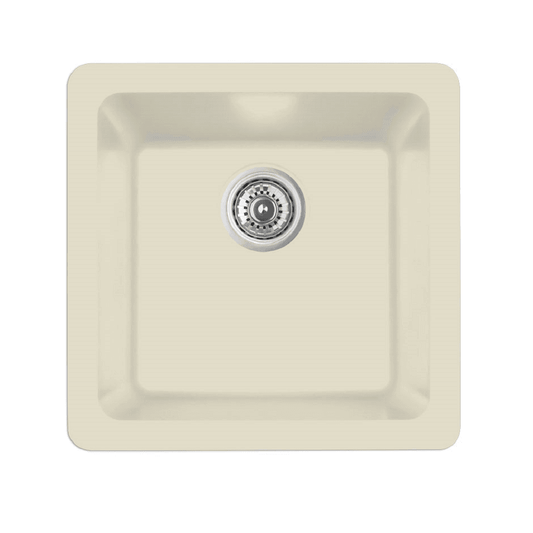 QAR-690 Quartz Undermount Single Bowl Bar/Prep Sink, 16-5/8" x 16-5/8" x 8-1/4", Bisque