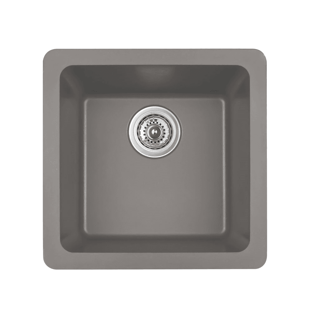 QAR-690 Quartz Undermount Single Bowl Bar/Prep Sink, 16-5/8" x 16-5/8" x 8-1/4", Concrete