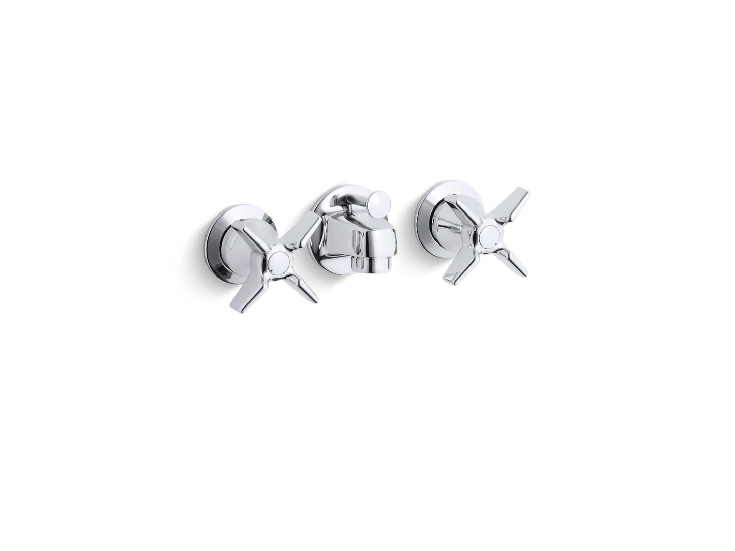 Kohler K-8040-3N-CP Triton 0.5 gpm Shelf-Back Commercial Bathroom Sink Faucet with Pop-Up Drain and Cross Handles