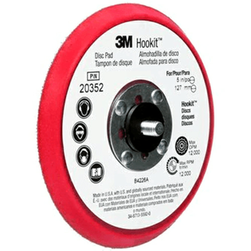 5" Low Profile Hook and Loop Disc Backing Pad, No Holes