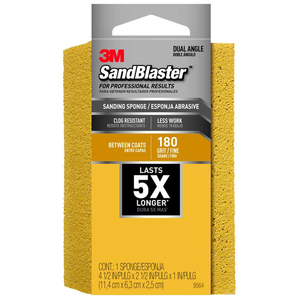 180 Grit Edge Detailing Sanding Sponge, 4-1/2" x 2-1/2" x 1"