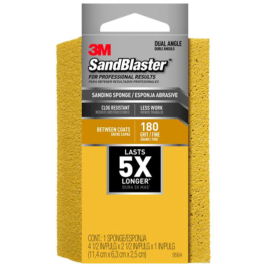 180 Grit Edge Detailing Sanding Sponge, 4-1/2" x 2-1/2" x 1"