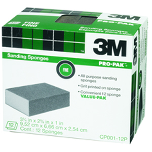 250 Grit Sanding Sponge, 3-3/4" x 2-5/8" x 1"