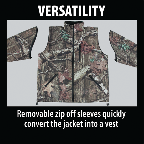 Makita DCJ201Z2XL 18V LXT Lithium‑Ion Cordless Mossy Oak Heated Jacket, Jacket Only (Camo, 2XL)
