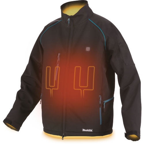 Makita DCJ205ZL 18V LXT Lithium‑Ion Cordless Heated Jacket, Jacket Only (Black, L)