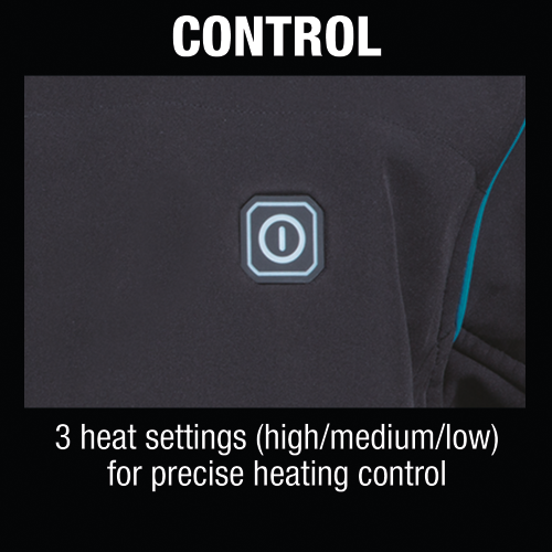 Makita DCJ205ZL 18V LXT Lithium‑Ion Cordless Heated Jacket, Jacket Only (Black, L)