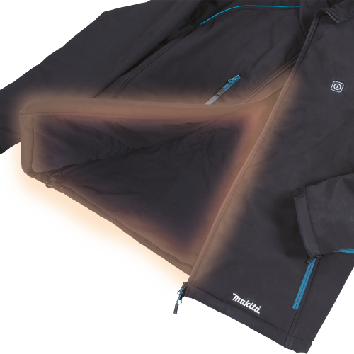 Makita DCJ205ZXL 18V LXT Lithium‑Ion Cordless Heated Jacket, Jacket Only (Black, XL)