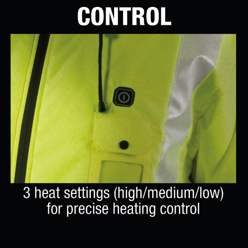 Makita DCJ206Z3XL 18V LXT Lithium‑Ion Cordless High Visibility Heated Jacket, Jacket Only (3XL)
