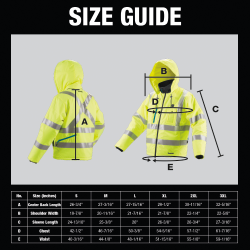 Makita DCJ206ZM 18V LXT Lithium‑Ion Cordless High Visibility Heated Jacket, Jacket Only (M)