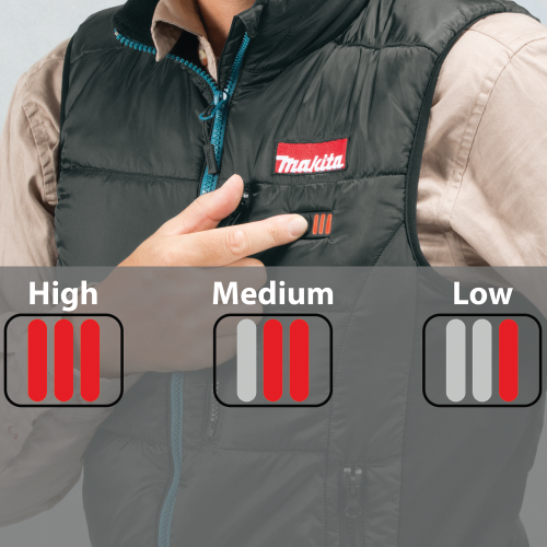 Makita DCV200Z2XL 18V LXT Lithium‑Ion Cordless Heated Vest, Vest Only (Black, 2XL)