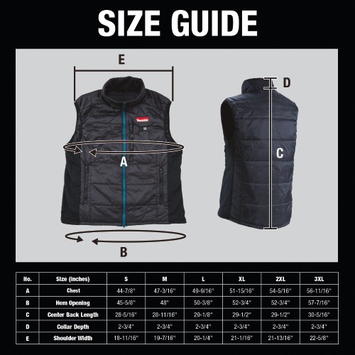 Makita DCV200ZXL 18V LXT Lithium‑Ion Cordless Heated Vest, Vest Only (Black, XL)