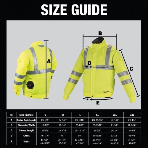 Makita DFJ214Z2XL 18V LXT Lithium‑Ion Cordless High Visibility Fan Jacket, Jacket Only (2XL)