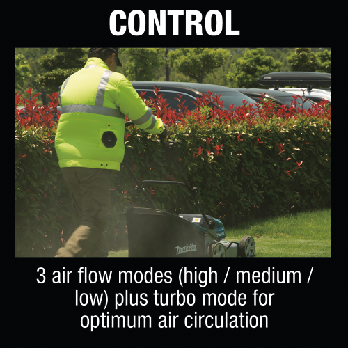 Makita DFJ214ZXL 18V LXT Lithium‑Ion Cordless High Visibility Fan Jacket, Jacket Only (XL)