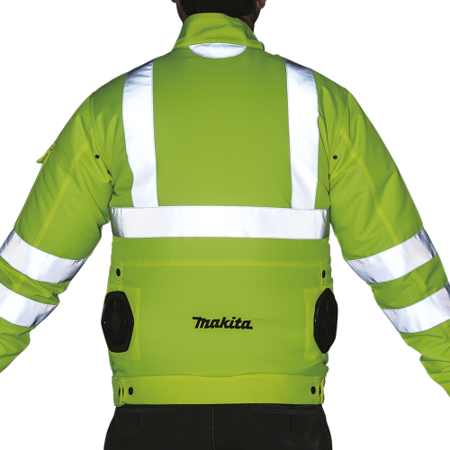 Makita DFJ214ZXL 18V LXT Lithium‑Ion Cordless High Visibility Fan Jacket, Jacket Only (XL)
