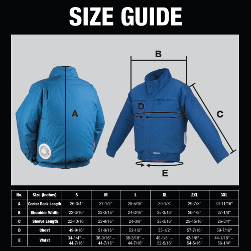 Makita DFJ304ZL 18V LXT Lithium‑Ion Cordless Cotton Fan Jacket, Jacket Only (L)