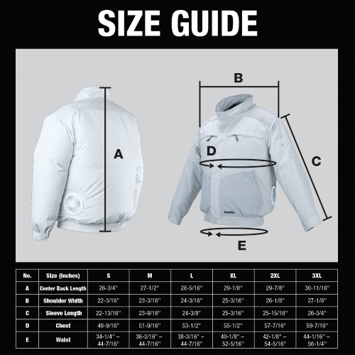 Makita DFJ405Z2XL 18V LXT Lithium‑Ion Cordless UV Resistant Fan Jacket, Jacket Only (2XL)