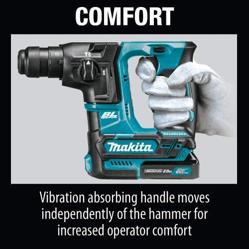 Makita RH01R1 12 V max CXT Lithium‑Ion Brushless Cordless 5/8 in. Rotary Hammer Kit, accepts SDS‑PLUS bits (2.0Ah)