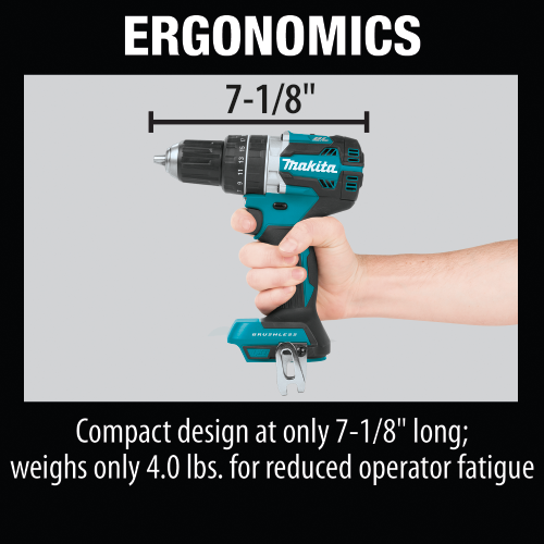 Makita XPH12Z 18 V LXT Lithium‑Ion Compact Brushless Cordless 1/2 in. Hammer Driver‑Drill, Tool Only