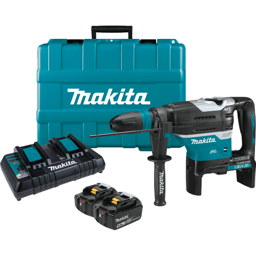 Makita XRH07PTUN 36 V (18 V X2) LXT Brushless 1‑9/16 in. SDS‑MAX Advanced AVT Rotary Hammer Kit, AFT, AWS (5.0Ah)