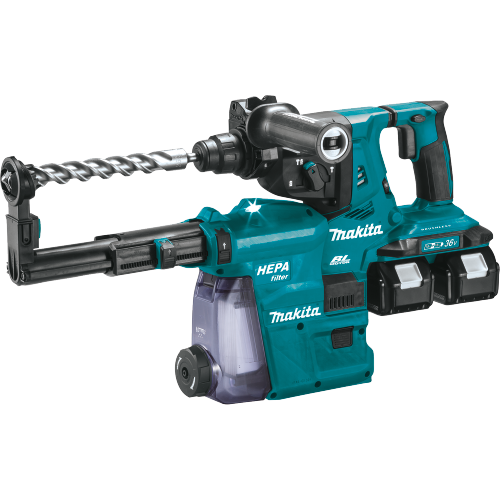 Makita XRH08PTW 36 V (18 V X2) LXT Brushless 1‑1/8 in. SDS‑PLUS AVT Rotary Hammer Kit, w/ HEPA Dust Extractor (5.0Ah)