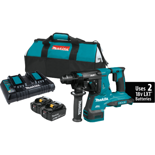 Makita XRH08PT 36 V (18 V X2) LXT Brushless 1‑1/8 in. SDS‑PLUS AVT Rotary Hammer Kit (5.0Ah)