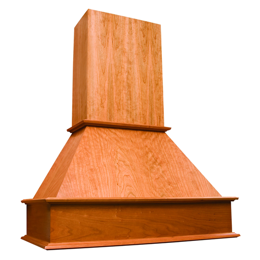 48" Silver-Metallic Straight Range Hood with Sirius Professional Style Ventilation, Red Oak