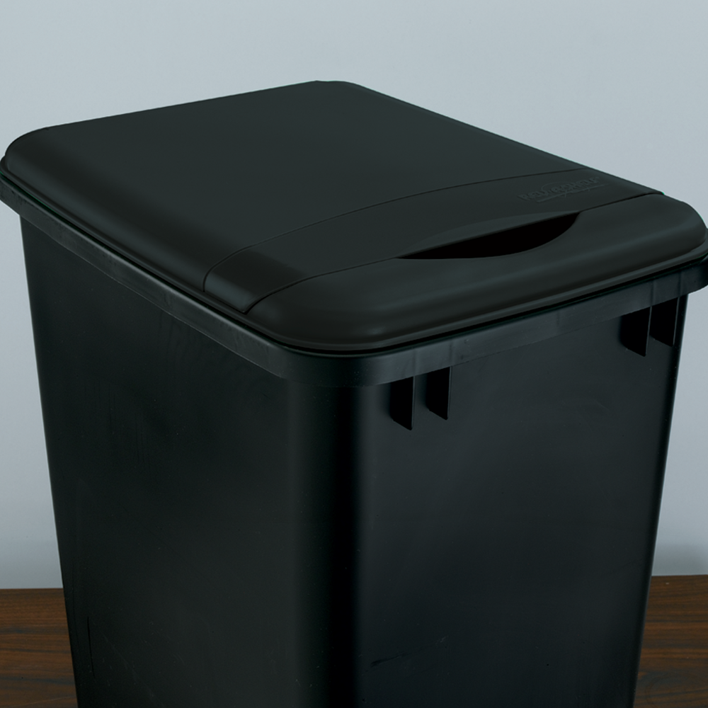 35 QT Waste Container Lid, Metallic Silver