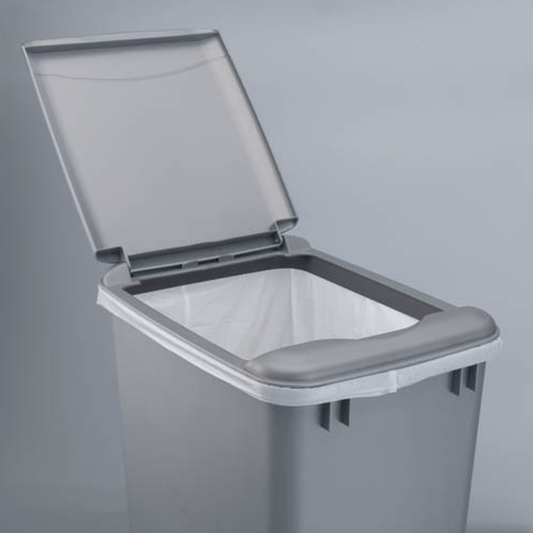 35 QT Waste Container Lid, Metallic Silver