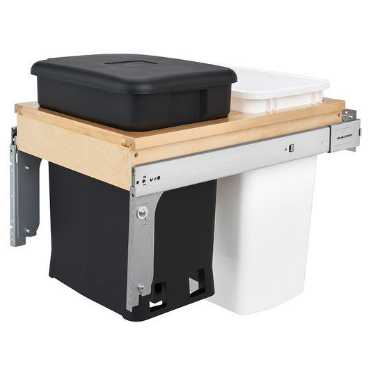 Single 6 Gallon Top-Mount Compost Waste Container Pullout with 35 Qt Bin, Black