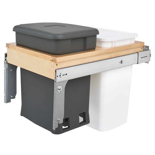 Single 6 Gallon Top-Mount Compost Waste Container Pullout with 35 Qt Bin, Orion Gray