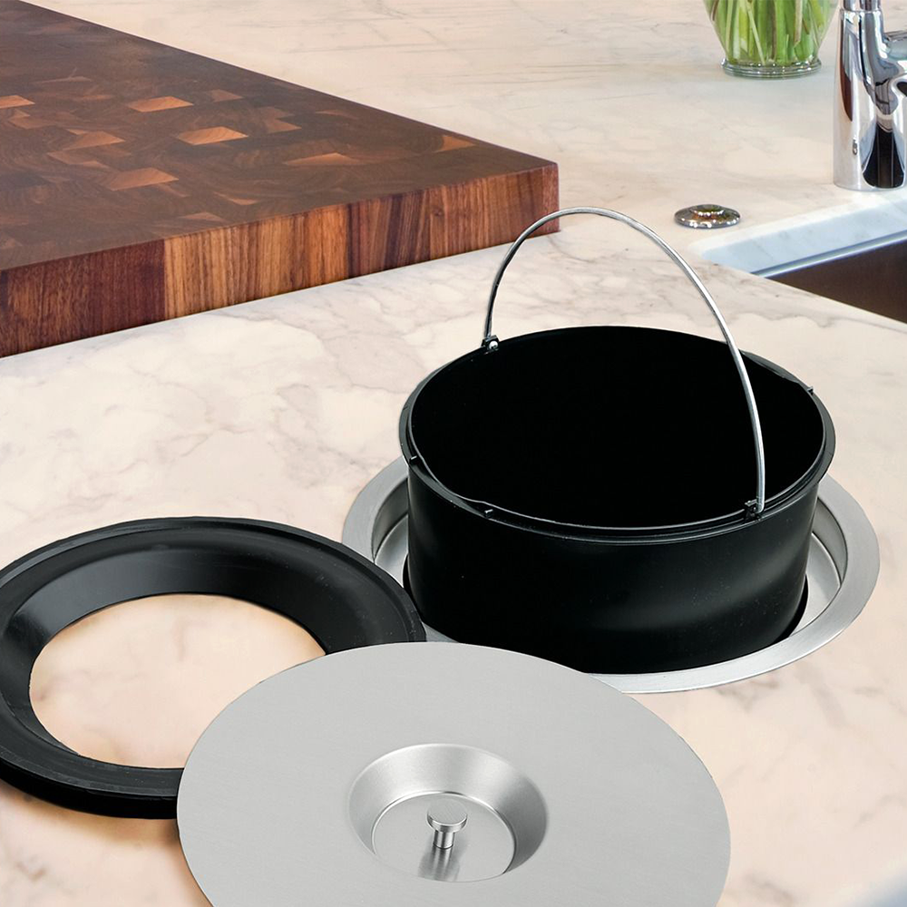 20 Liter Counter-Mount Waste Container, Black