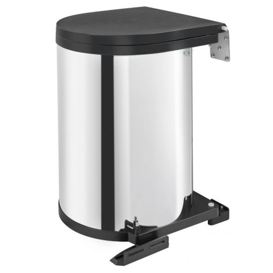 15 Liter Pivot-Out Waste Container for 14-3/4" Cabinet Opening, Stainless Steel