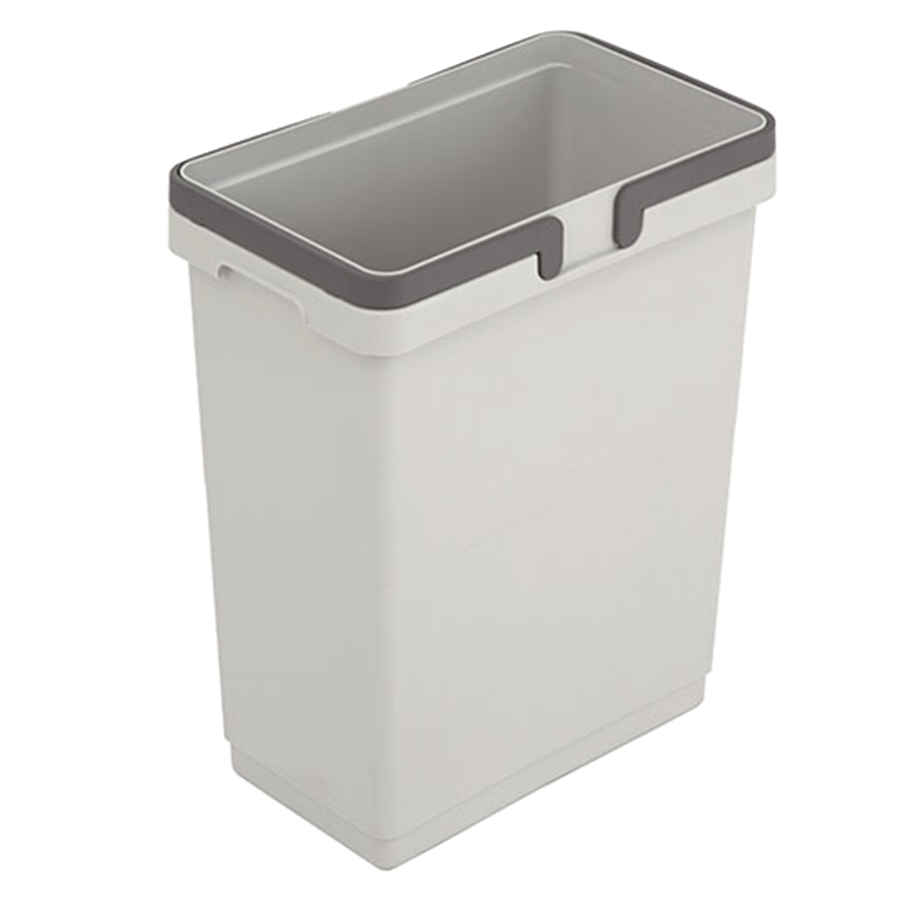 Single 11 QT Polystyrene Waste Bin with Handle, Silver Gray