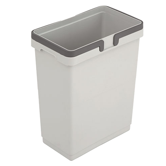 Single 11 QT Polystyrene Waste Bin with Handle, Silver Gray